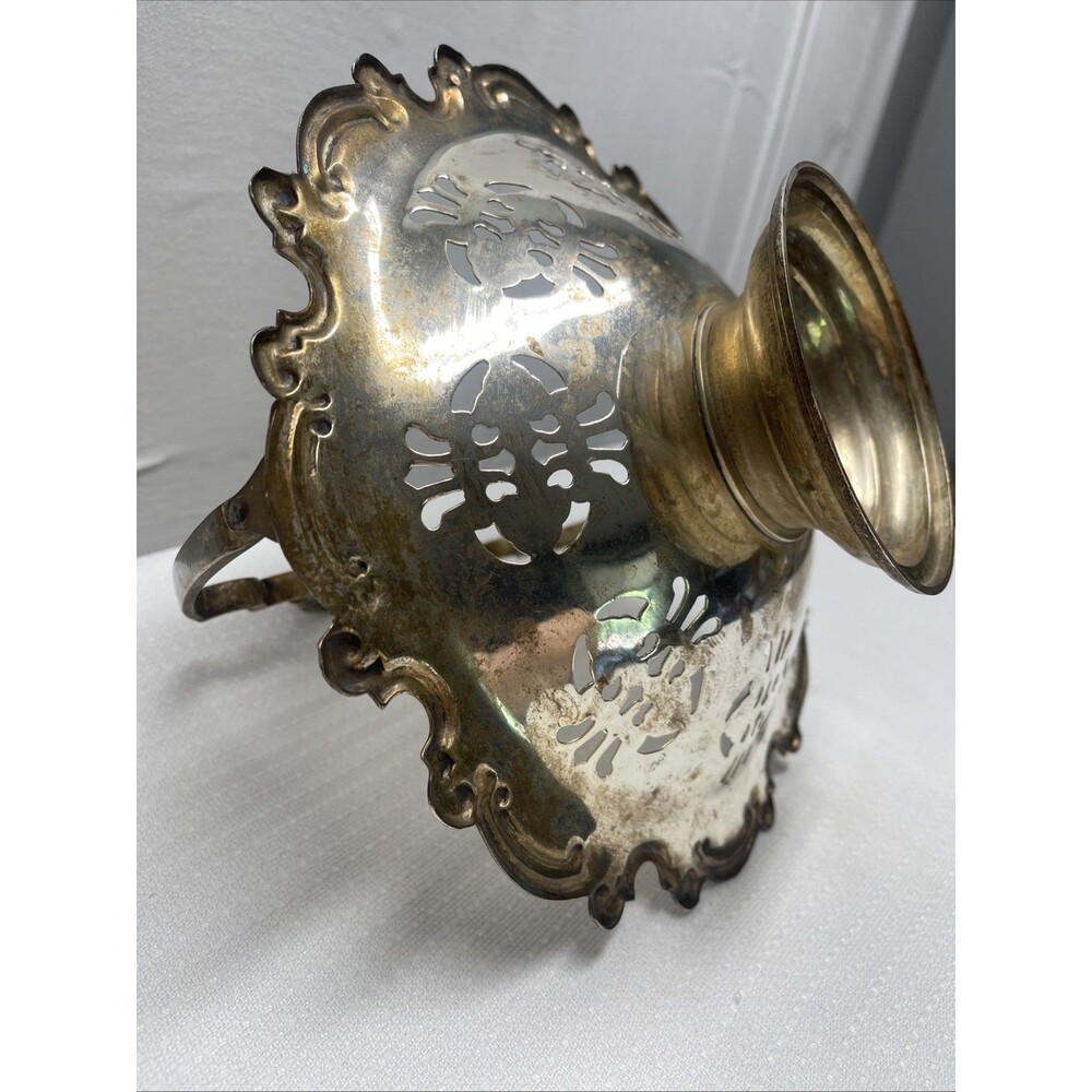 Vintage International Silver Co. Lovelace Pedestal Plated Brides Basket Dish 11" - Picture 11 of 11